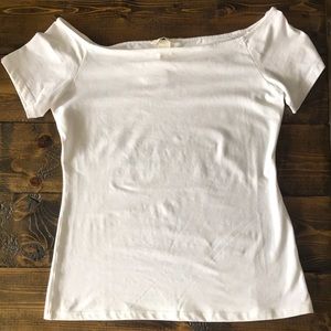 Off the Should White Tee